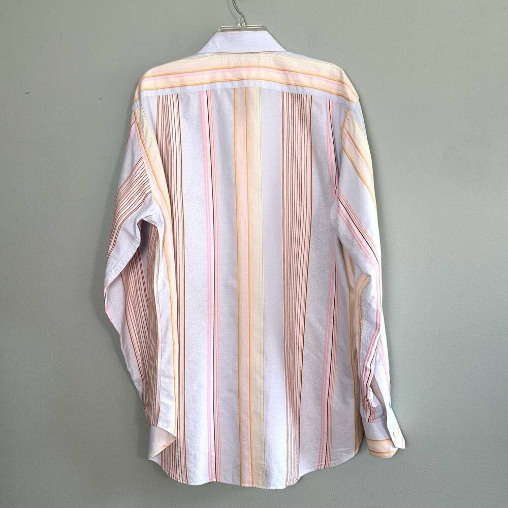 Etro Shirt Mens Size 43 Striped Button Up Cotton Quiet Luxury Made in Italy - Picture 2 of 11